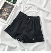 Lässige, elegante Basic-Shorts mit weitem Bein fürs Büro